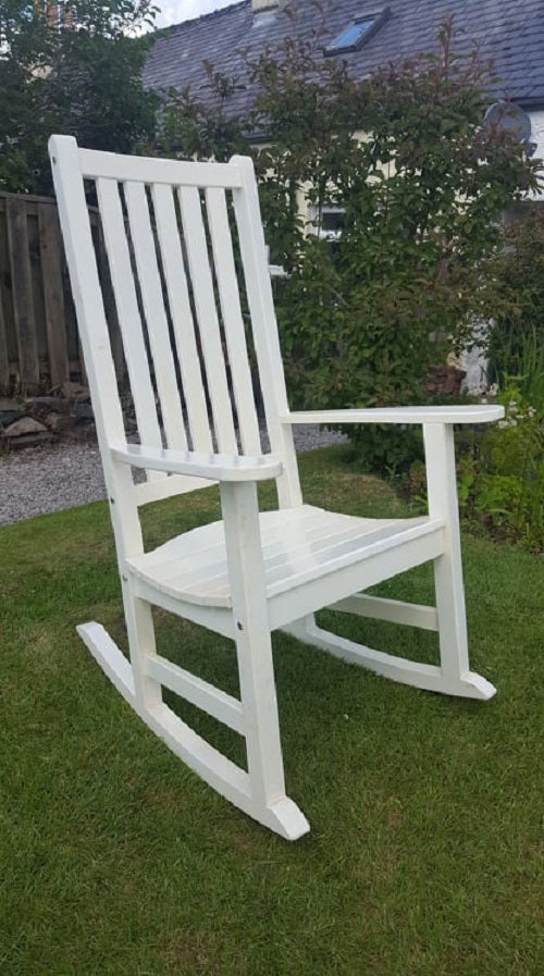 Large White Wooden Rocking chair