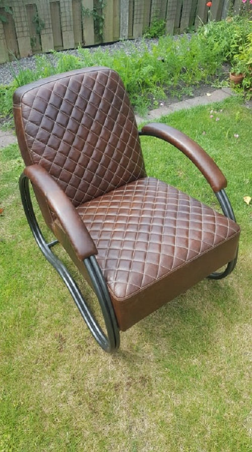 "Dialma" Italian Brown Leather Chair