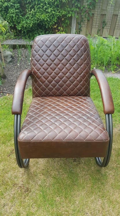 "Dialma" Italian Brown Leather Chair