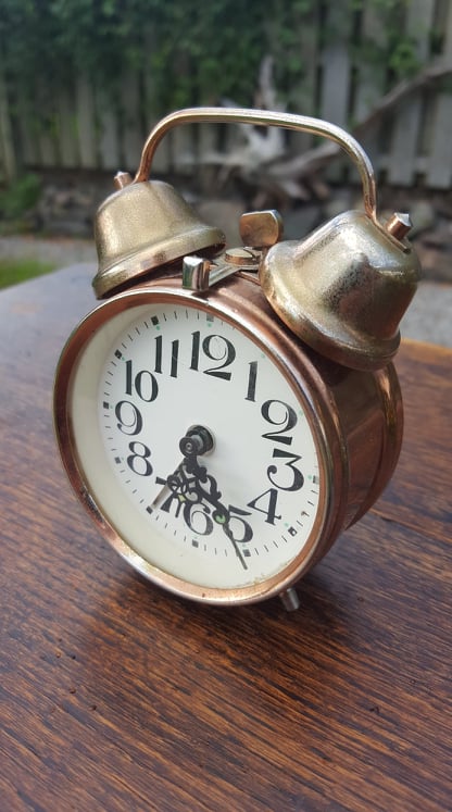 Small Copper Wind Up Clock