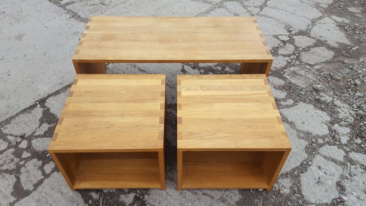 Blonde Oak Coffee Nest of 3 Table's