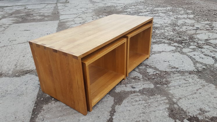 Blonde Oak Coffee Nest of 3 Table's