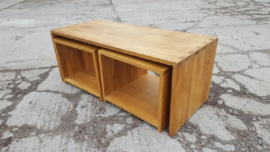 Blonde Oak Coffee Nest of 3 Table's