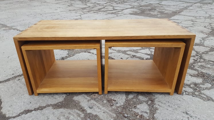 Blonde Oak Coffee Nest of 3 Table's