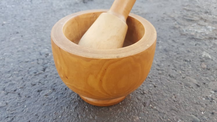 Wooden Pestle & Mortar