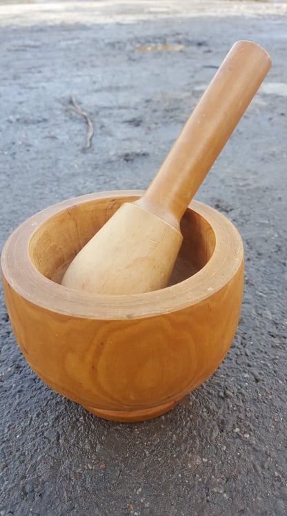 Wooden Pestle & Mortar