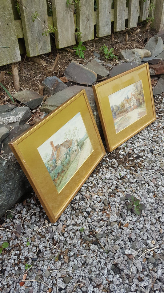 Pair Matching Prints Framed & Signed