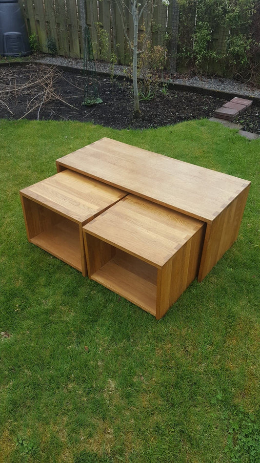 Blonde Oak Coffee Nest of 3 Table's