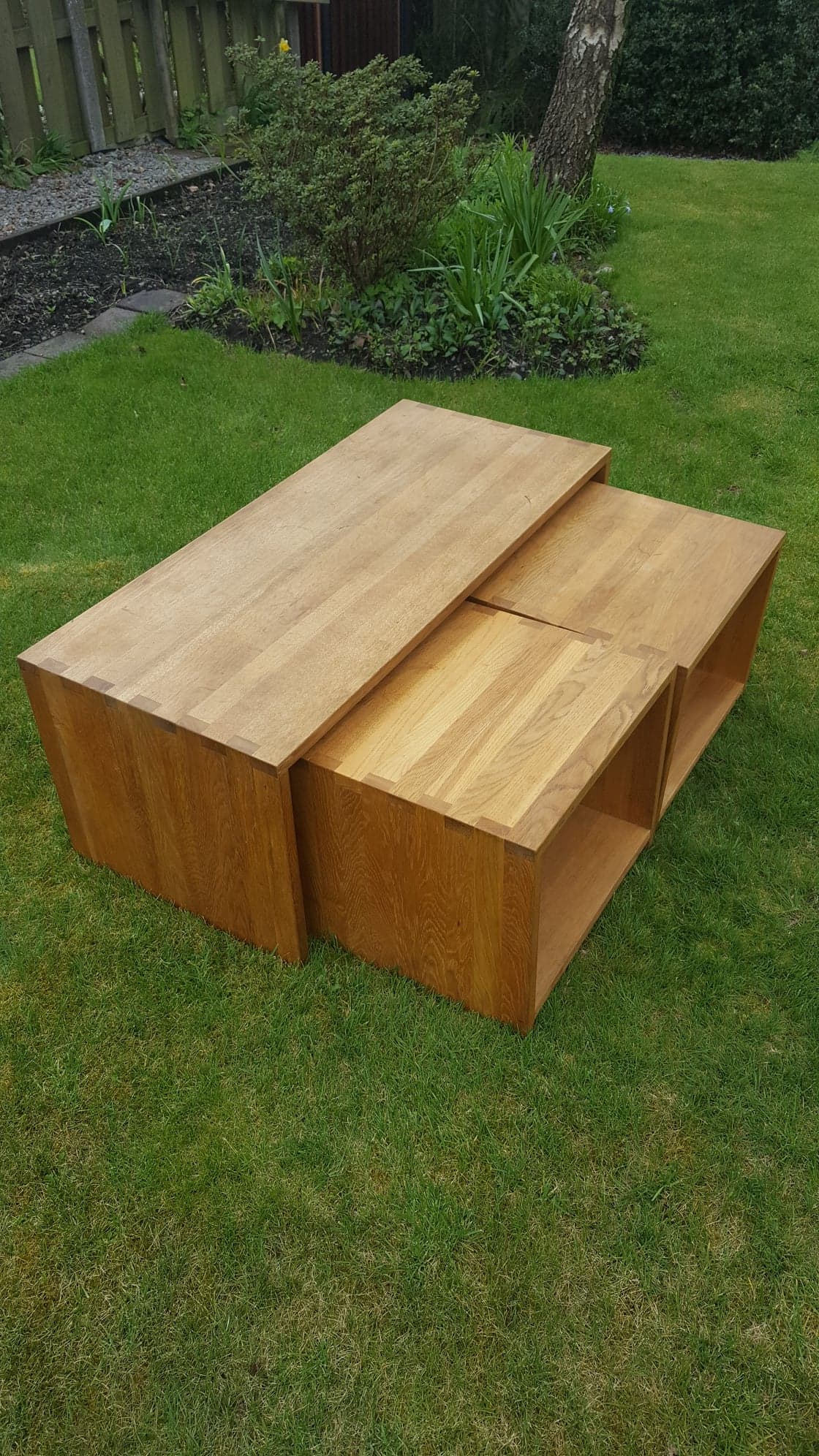 Blonde Oak Coffee Nest of 3 Table's