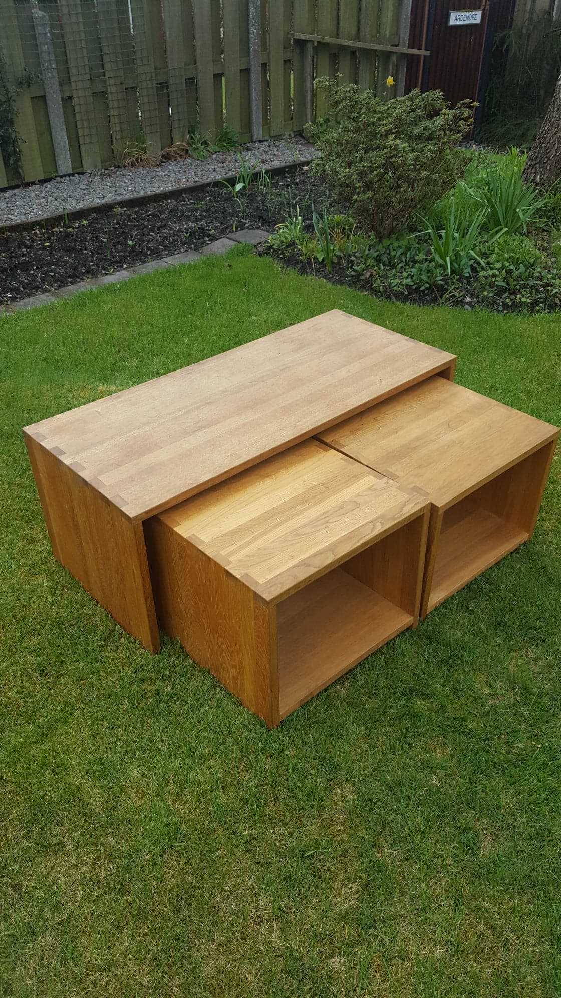 Blonde Oak Coffee Nest of 3 Table's